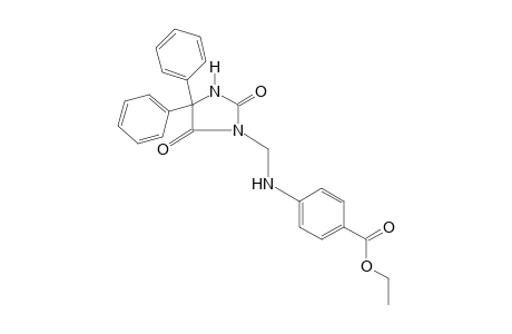 p-{[(2,5-dioxo-4,4-diphenyl-1-imidazolidinyl)methyl]amino}benzoic acid, ethyl ester
