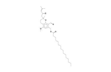 HERICENONE-F;8-FORMYL-5-METHOXY-2-METHYL-2-(4'-METHYL-2'-OXO-3-PENTENYL)-7-CHROMANYLMETHYL-PALMITATE