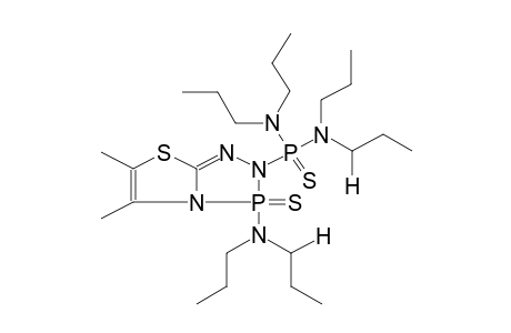 2-(TETRAPROPYLDIAMIDOTHIOPHOSPHORYL)-3-THIOXO-3-TETRAPROPYLDIAMINO-5,6-DIMETHYLTHIAZOLO[2,3-D]-1,2-DIHYDRO-1,2,4,3-TRIAZAPHOSPHOLE