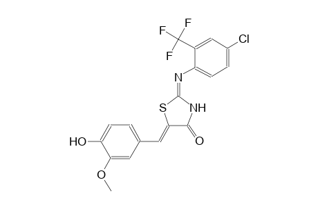 (5Z)-2-[4-chloro-2-(trifluoromethyl)anilino]-5-(4-hydroxy-3-methoxybenzylidene)-1,3-thiazol-4(5H)-one