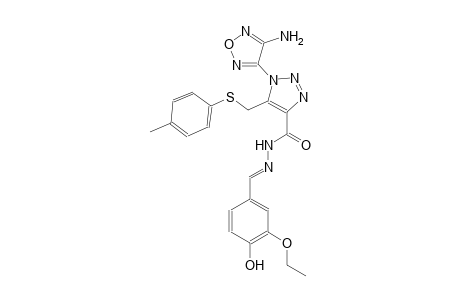 1-(4-amino-1,2,5-oxadiazol-3-yl)-N'-[(E)-(3-ethoxy-4-hydroxyphenyl)methylidene]-5-{[(4-methylphenyl)sulfanyl]methyl}-1H-1,2,3-triazole-4-carbohydrazide