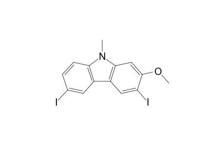 3,6-bis(iodanyl)-2-methoxy-9-methyl-carbazole