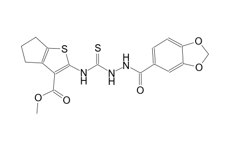 methyl 2-({[2-(1,3-benzodioxol-5-ylcarbonyl)hydrazino]carbothioyl}amino)-5,6-dihydro-4H-cyclopenta[b]thiophene-3-carboxylate