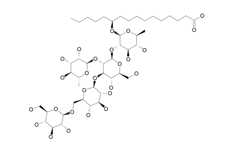 #6A;CALYSOLIC-ACID-A;(11S)-JALAPINOLIC-ACID-11-O-ALPHA-L-RHAMNOPYRANOSYL-(1->2)-[O-BETA-D-GLUCOPYRANOSYL-(1->6)-O-BETA-D-GLUCOPYRANOSYL-(1->3)]-O-BETA-D-GLUCOP