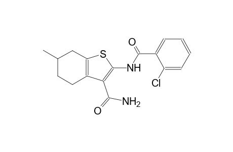 2-[(2-chlorobenzoyl)amino]-6-methyl-4,5,6,7-tetrahydro-1-benzothiophene-3-carboxamide