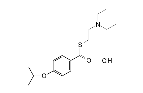 p-isopropoxythiobenzoic acid, S-[2-(diethylamino)ethyl]ester, hydrochloride
