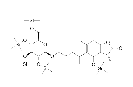 4-Hydroxy-6-methyl-3-methylidene-5-[5-[(2R,3R,4S,5S,6R)-3,4,5-trihydroxy-6-(hydroxymethyl)oxan-2-yl]oxypentan-2-yl]-3A,4,7,7A-tetrahydro-1-benzofuran-2-one, 5tms