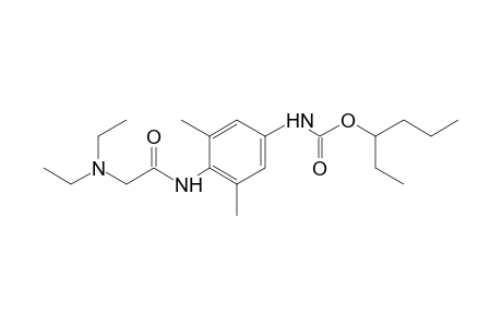 4-[2-(diethylamino)acetamido]-3,5-dimethylcarbanilic acid, 1-ethylbutyl ester