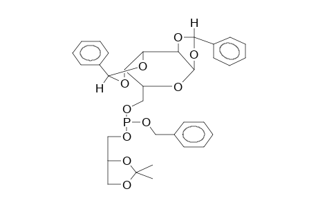 Benzyl(D,L-2,3-isopropylidendioxy-1-propyl)(1,2;3,4-dibenzyliden-D-galactopyranoso-6)phosphite