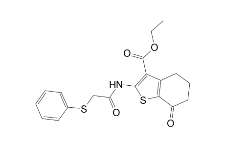 7-keto-2-[[2-(phenylthio)acetyl]amino]-5,6-dihydro-4H-benzothiophene-3-carboxylic acid ethyl ester