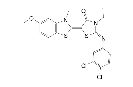 3-Ethyl-2-[(3,4-dichlorophenyl)imino]-5-(5-methoxy-3-methyl-2(3H)-benzothiazolylidene)-4-thiazolidinone