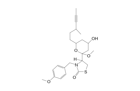 N-(p-Methoxybenzyl)-4-[2-methoxy-4-hydroxy-6-(3-methylhex-4-yn-1-yl)tetrahydropyran-2-yl]thiazolidin-2-one
