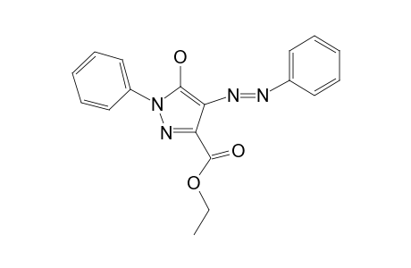 1H-pyrazole-3-carboxylic acid, 5-hydroxy-1-phenyl-4-[2-phenyldiazenyl]-, ethyl ester