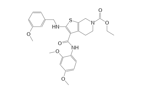 ethyl 3-((2,4-dimethoxyphenyl)carbamoyl)-2-((3-methoxybenzyl)amino)-4,5-dihydrothieno[2,3-c]pyridine-6(7H)-carboxylate