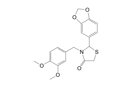 (+/-)-3-(3,4-Dimethoxybenzyl)-2-(benzo[d][1,3]dioxol-5-yl)thiazolidin-4-one