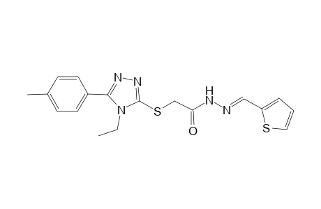 2-{[4-ethyl-5-(4-methylphenyl)-4H-1,2,4-triazol-3-yl]sulfanyl}-N'-[(E)-2-thienylmethylidene]acetohydrazide