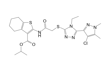 isopropyl 2-[({[5-(4-chloro-1,5-dimethyl-1H-pyrazol-3-yl)-4-ethyl-4H-1,2,4-triazol-3-yl]sulfanyl}acetyl)amino]-4,5,6,7-tetrahydro-1-benzothiophene-3-carboxylate