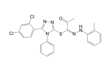 5-(2,4-dichlorophenyl)-4-phenyl-4H-1,2,4-triazol-3-yl (1E)-N-(2-methylphenyl)-2-oxopropanehydrazonothioate