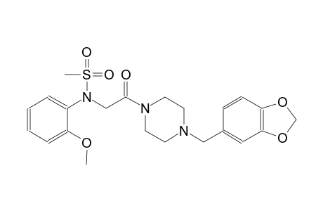 N-{2-[4-(1,3-benzodioxol-5-ylmethyl)-1-piperazinyl]-2-oxoethyl}-N-(2-methoxyphenyl)methanesulfonamide