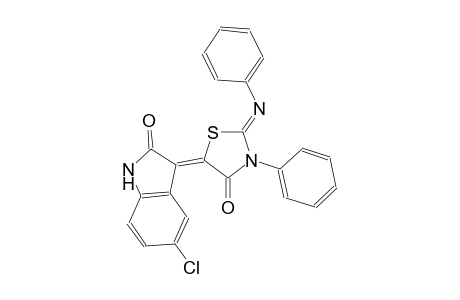 (3Z)-5-chloro-3-[(2Z)-4-oxo-3-phenyl-2-(phenylimino)-1,3-thiazolidin-5-ylidene]-1,3-dihydro-2H-indol-2-one