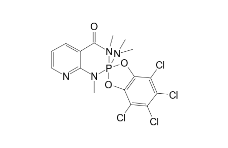 5,6-Benzo-2-(dimethylamino)-1,3-dimethyl-8,9-(tetrachlorophenylenediyl)-1,3-diaza-7,10-dioxa-2.lambda(5).-phosphaspiro[4.5]decan-4-one