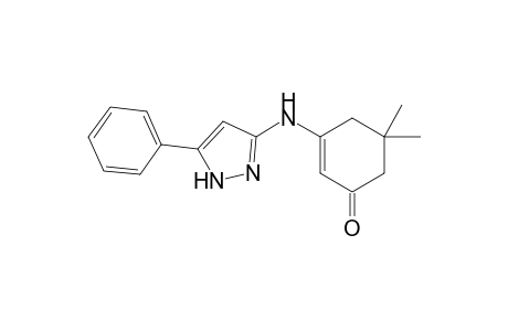 5,5-dimethyl-3-[(5-phenyl-1H-pyrazol-3-yl)amino]cyclohex-2-en-1-one