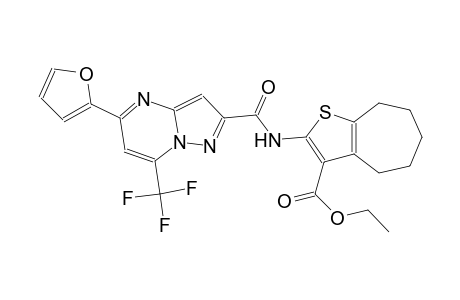 ethyl 2-({[5-(2-furyl)-7-(trifluoromethyl)pyrazolo[1,5-a]pyrimidin-2-yl]carbonyl}amino)-5,6,7,8-tetrahydro-4H-cyclohepta[b]thiophene-3-carboxylate