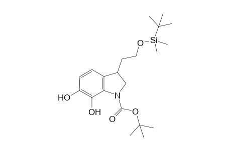 1-(tert-Butyloxycarbonyl)-3-[2-(tert-butyldimethylsilyloxy)-ethyl]-6,7-dihydroxyindoline