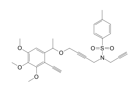 N-(4-(1-(2-ethynyl-3,4,5-trimethoxyphenyl)ethoxy)but-2-yn-1-yl)-4-methyl-N-(prop-2-yn-1-yl)benzenesulfonamide