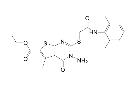 ethyl 3-amino-2-{[2-(2,6-dimethylanilino)-2-oxoethyl]sulfanyl}-5-methyl-4-oxo-3,4-dihydrothieno[2,3-d]pyrimidine-6-carboxylate