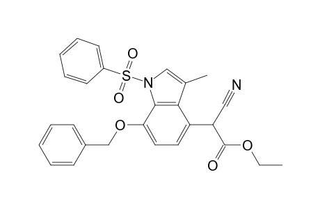 1H-Indole-4-acetic acid, .alpha.-cyano-3-methyl-7-(phenylmethoxy)-1-(phenylsulfonyl)-, ethyl ester