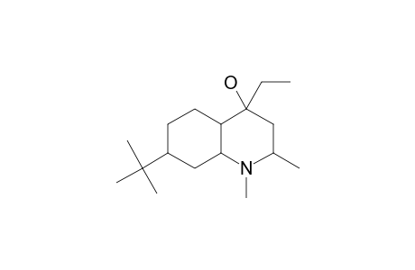 4-Ethyl-1,2-dimethyl-7-tert-butyl-trans-decahydroquinolin-4-ol