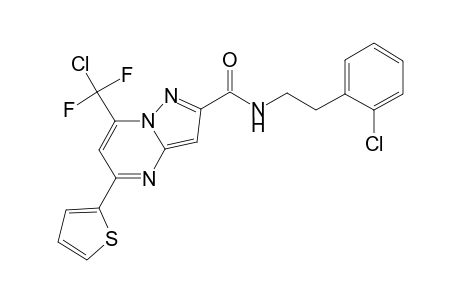 7-[chloranyl-bis(fluoranyl)methyl]-N-[2-(2-chlorophenyl)ethyl]-5-thiophen-2-yl-pyrazolo[1,5-a]pyrimidine-2-carboxamide