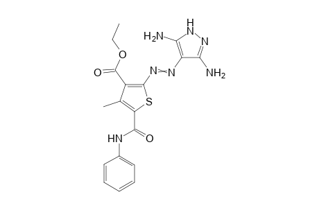 Ethyl-2-[(3,5-diamino-1H-pyrazol-4-yl)diazenyl]-4-methyl-5-(phenylcarbamoyl) thiophene-3-carboxylate