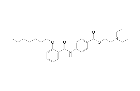 p-[o-(heptyloxy)benzamido]benzoic acid, 2-(diethylamino)ethyl ester