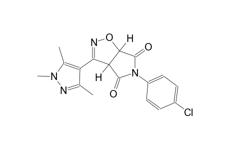 3aH-pyrrolo[3,4-d]isoxazole-4,6(5H,6aH)-dione, 5-(4-chlorophenyl)-3-(1,3,5-trimethyl-1H-pyrazol-4-yl)-, (3aS,6aR)-