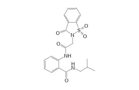 2-{[(1,1-dioxido-3-oxo-1,2-benzisothiazol-2(3H)-yl)acetyl]amino}-N-isobutylbenzamide