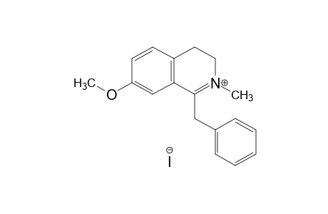 1-benzyl-3,4-dihydro-7-methoxyisoquinolinium iodide