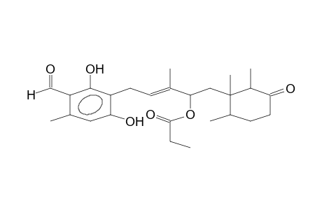 BENZALDEHYDE, 2,4-DIHYDROXY-6-METHYL-3-[3-METHYL-4-(1-OXOPROPYL)-5-(1,2,6-TRIMETHYL-3-OXOCYCLOHEXYL-2-PENTENYL]-