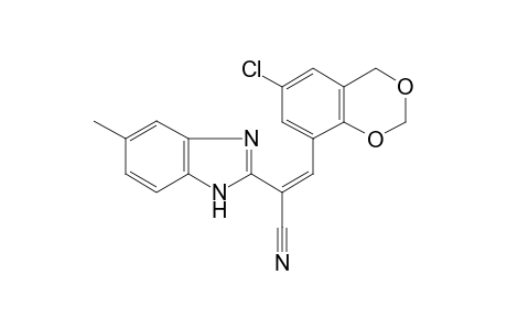 (Z)-3-(6-chloranyl-4H-1,3-benzodioxin-8-yl)-2-(6-methyl-1H-benzimidazol-2-yl)prop-2-enenitrile