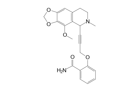 2-[3-(4-methoxy-6-methyl-7,8-dihydro-5H-[1,3]dioxolo[4,5-g]isoquinolin-5-yl)prop-2-ynoxy]benzamide