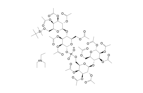 #12;2,3,4-TRI-O-ACETYL-BETA-D-GALACTOPYRANOSYL-(1->4)-1,2,3,6-TETRA-O-ACETYL-ALPHA-D-MANNOPYRANOSIDE-6-[2,3,4-TRI-O-ACETYL-6-O-(TERT.-BUTYLDIMETHYLSILYL)-BETA-