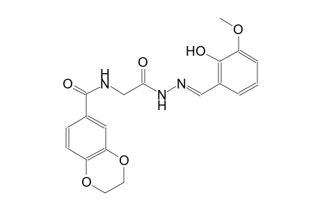 N-{2-[(2E)-2-(2-hydroxy-3-methoxybenzylidene)hydrazino]-2-oxoethyl}-2,3-dihydro-1,4-benzodioxin-6-carboxamide