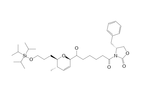 (4R)-Benzyl-3-((3S)-hydroxy-6-[(2R,5S,6R)-5-methyl-6-[3-(triisopropylsilyloxy)propyl]-5,6-dihydro-2H-pyran-2-yl]hexanoyl)oxazolidin-2-one