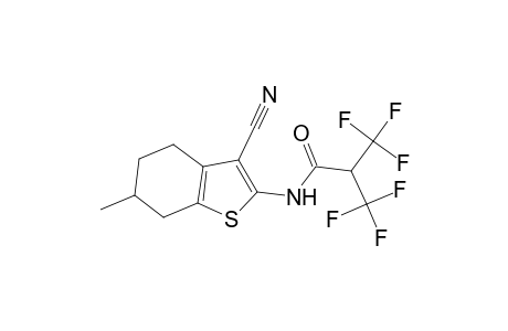 N-(3-cyano-6-methyl-4,5,6,7-tetrahydro-1-benzothiophen-2-yl)-3,3,3-trifluoro-2-(trifluoromethyl)propanamide