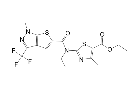 ethyl 2-(ethyl{[1-methyl-3-(trifluoromethyl)-1H-thieno[2,3-c]pyrazol-5-yl]carbonyl}amino)-4-methyl-1,3-thiazole-5-carboxylate