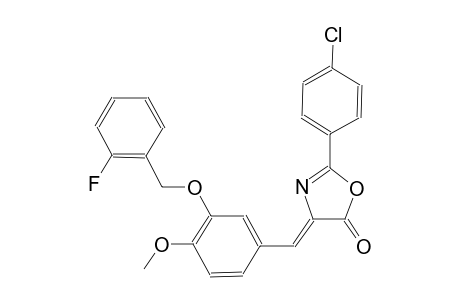 (4Z)-2-(4-chlorophenyl)-4-{3-[(2-fluorobenzyl)oxy]-4-methoxybenzylidene}-1,3-oxazol-5(4H)-one