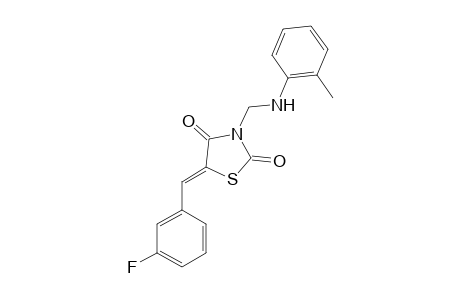 (5E)-5-(3-Fluorobenzylidene)-3-(2-toluidinomethyl)-1,3-thiazolidine-2,4-dione