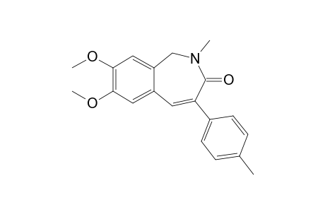 7,8-DIMETHOXY-2-METHYL-4-(4'-METHYLPHENYL)-1,2-DIHYDRO-3H-2-BENZAZEPIN-3-ONE