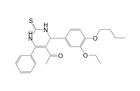 1-[4-(4-butoxy-3-ethoxyphenyl)-6-phenyl-2-thioxo-1,2,3,4-tetrahydro-5-pyrimidinyl]ethanone